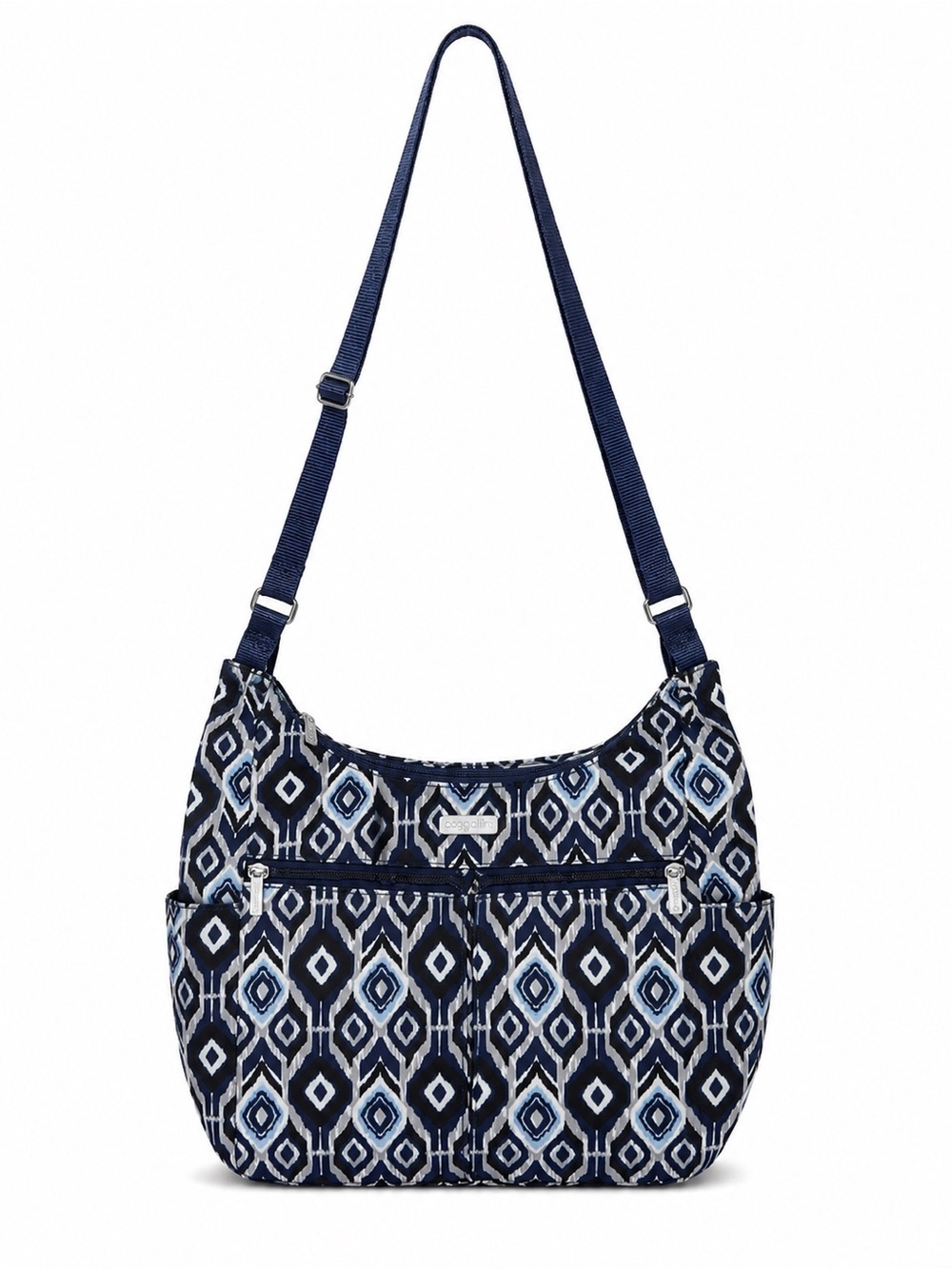 Baggallini Blue Geometric Travel Shoulder Crossbody Bag Adjustable Strap